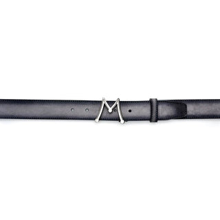 Mezlan SB11489 Gray Suede Leather Floating Icon Men's Belt (MZB1220)-AmbrogioShoes