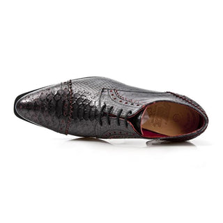New Rock Men's Shoes Black / Red Python Print / Calf-Skin Leather Classic Oxfords M-NW134-C2 (NR1263)-AmbrogioShoes
