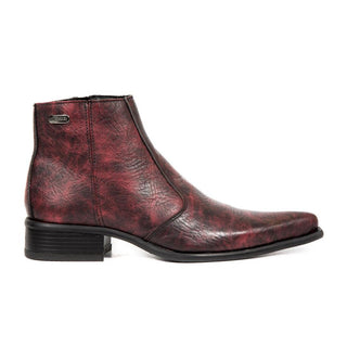 New Rock Men's Shoes Red Calf-Skin Leather Ankle Boots M-2260-C6 (NR1227)-AmbrogioShoes