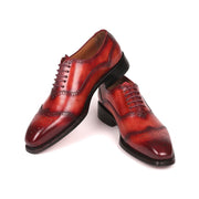 Paul Parkman 094-RDH Men's Shoes Reddish Brown Calf-Skin Leather Goodyear Welted Oxfords (PM6294)-AmbrogioShoes