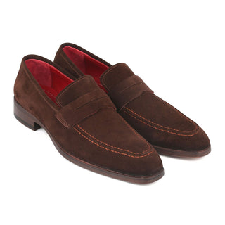 Paul Parkman 10SD83 Men's Shoes Brown Suede Leather Penny Loafers (PM6321)-AmbrogioShoes