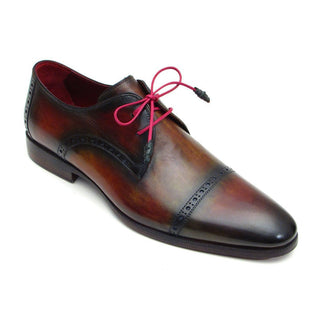 Paul Parkman 1247-MLT Men's Shoes Red, Brown & Green Calf-Skin Leather Derby Oxfords (PM6290)-AmbrogioShoes