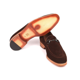 Paul Parkman 64HB36 Men's Shoes Brown Suede Leather Horsebit Loafers (PM6217)-AmbrogioShoes