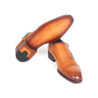 Paul Parkman 65CGN97 Men's Shoes Cognac Calf-Skin Leather Monk-Strap Loafers (PM6275)-AmbrogioShoes