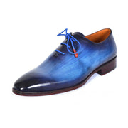 Paul Parkman 755-BLU Men's Shoes Blue Calf-Skin Leather Whole-Cut Oxfords (PM6304)-AmbrogioShoes