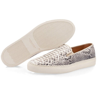 SUPERGLAMOUROUS Maxime Men's Shoes Stone Exotic Python Skate Sneakers (SPGM1105)-AmbrogioShoes