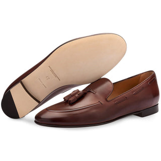 SUPERGLAMOUROUS Philippe Men's Shoes Brown Nappa Leather Tassels Loafers (SPGM1113)-AmbrogioShoes