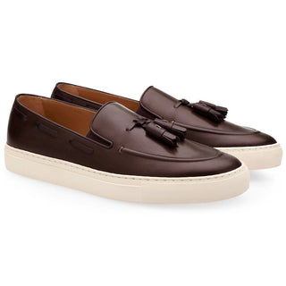 SUPERGLAMOUROUS Philippe Men's Shoes Cocoa Nappa Leather Slip-On Sneakers (SPGM1199)-AmbrogioShoes