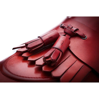 Super Glamourous Romeo Toledo Men's Shoes Marsala Calf-Skin Leather Tassels Loafers (SPGM1053)-AmbrogioShoes