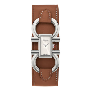 Salvatore Ferragamo Double Gancini Leather Cuff Watch-AmbrogioShoes