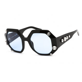 Swarovski SK0375 Sunglasses Shiny Black / Blue Women's