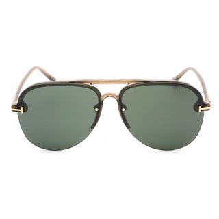 Tom Ford FT1004 Terry-2 Sunglasses Shiny Light Brown / Green Women's