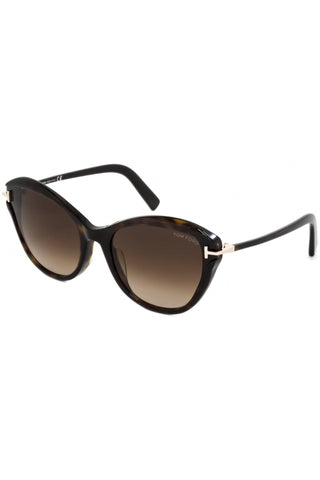 Tom Ford FT0850-F Sunglasses dark havana / gradient brown Women's (S)