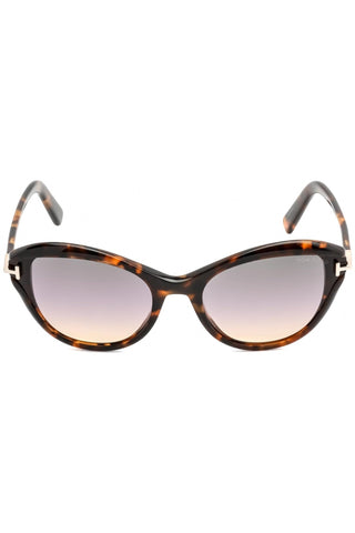 Tom Ford FT0850 Sunglasses Colored Havana / Gradient Smoke Women's (S)