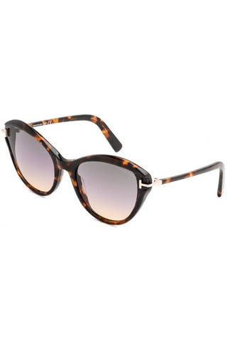 Tom Ford FT0850 Sunglasses Colored Havana / Gradient Smoke Women's (S)