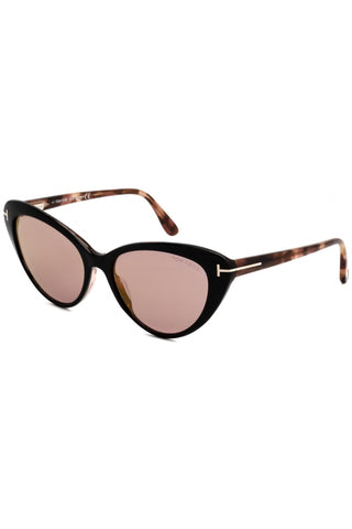 Tom Ford FT0869 Sunglasses Black/other / Gradient or Mirror Violet Women's (S)