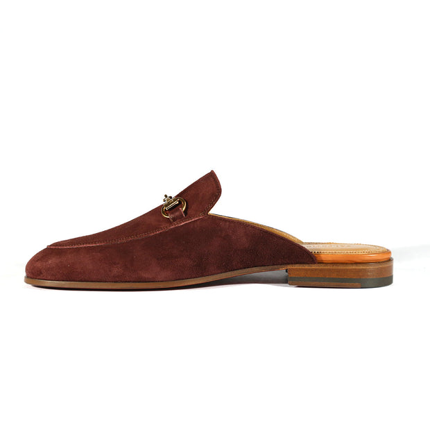 Valentino 19700 Men's Shoes Amarone Suede Leather Slipper Mules (VAL1004)-AmbrogioShoes