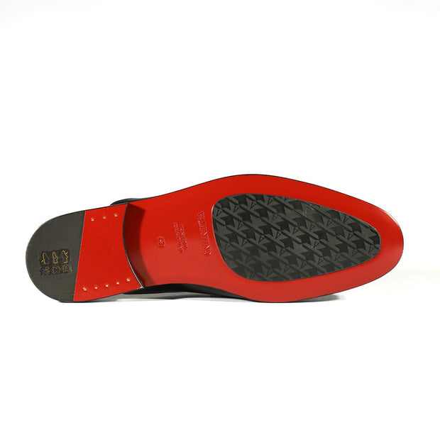 Valentino 19700/M Men's Shoes Black Calf-Skin Leather Slipper Mules (VAL1000)-AmbrogioShoes