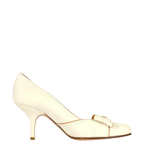 Valentino Women's Shoes White Calf-Skin Leather High-Heel Sandals (VALW05)-AmbrogioShoes