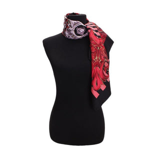 Versace Geometric Kaleidoscope Pattern Shawl In Red & Pink(VER108)-AmbrogioShoes
