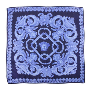 Versace Medusa Baroque Pattern Shawl In Blue(VER109)-AmbrogioShoes
