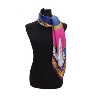 Versace Native American Feathers Pattern Shawl In Pink (VER115)-AmbrogioShoes
