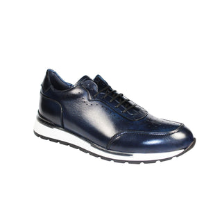 Duca Marini Men's Shoes Navy Calf-Skin Leather Casual Sneakers (D4917)-AmbrogioShoes